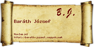 Baráth József névjegykártya